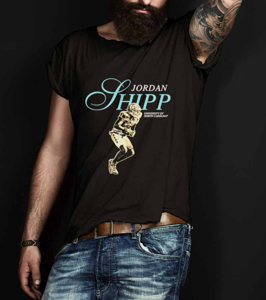 Jordan Shipp University Of North Carolina Football Player NCAA Tar Heels T-Shirt
