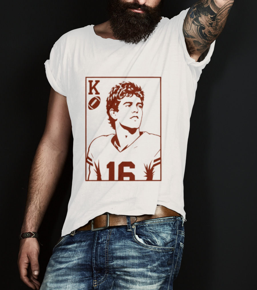 Arch Manning Texas Longhorns Quarterback King Of Hearts Playing Card 16 T-Shirt