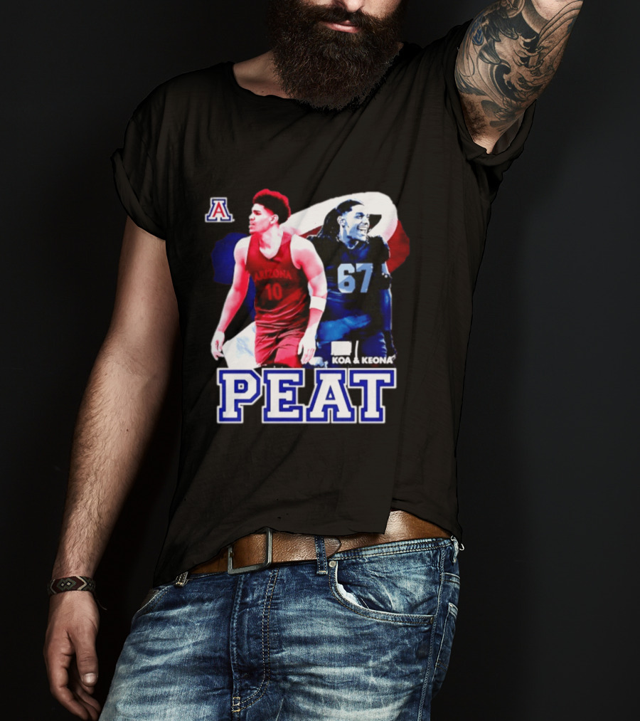 Koa And Keona Arizona Wildcats PEAT NCAA Football Player Name T-Shirt