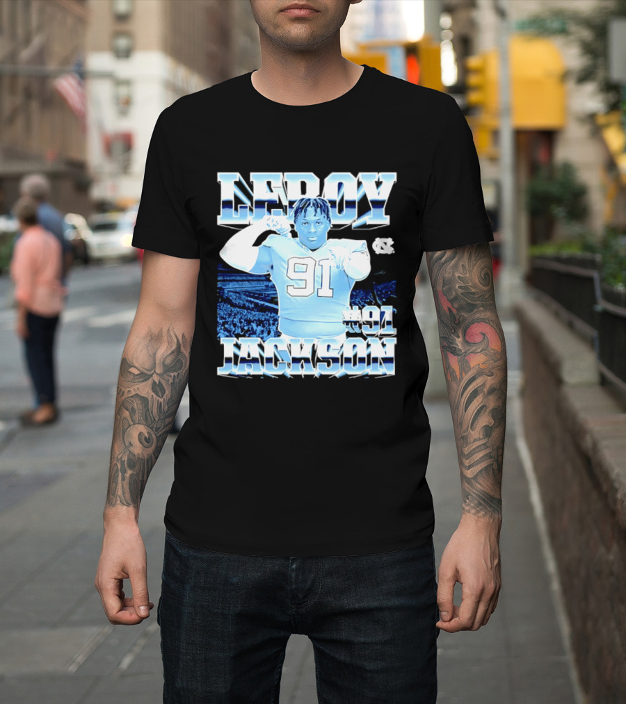 Leroy Jackson 91 North Carolina Tar Heels NCAA Football Player T-Shirt