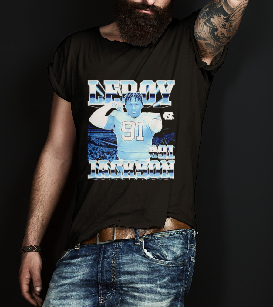 Leroy Jackson 91 North Carolina Tar Heels NCAA Football Player T-Shirt