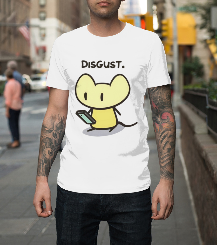 Disgust Mouse With Phone Vintage Humor T-Shirt