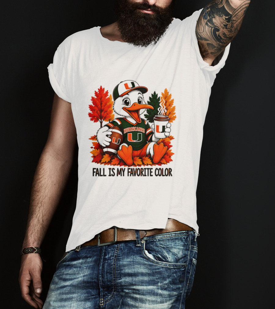 Miami Hurricanes Fall Is My Favorite Color NCAA Football T-Shirt