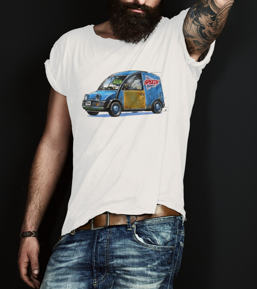 Speedy Couriers Alien Driver In Blue Hoon Van T-Shirt