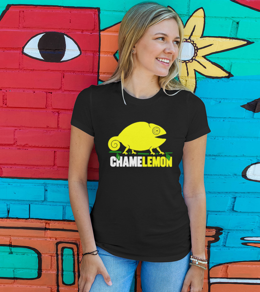 Chamelemon Chameleon Lemon Blend With Leaf Accent T-Shirt