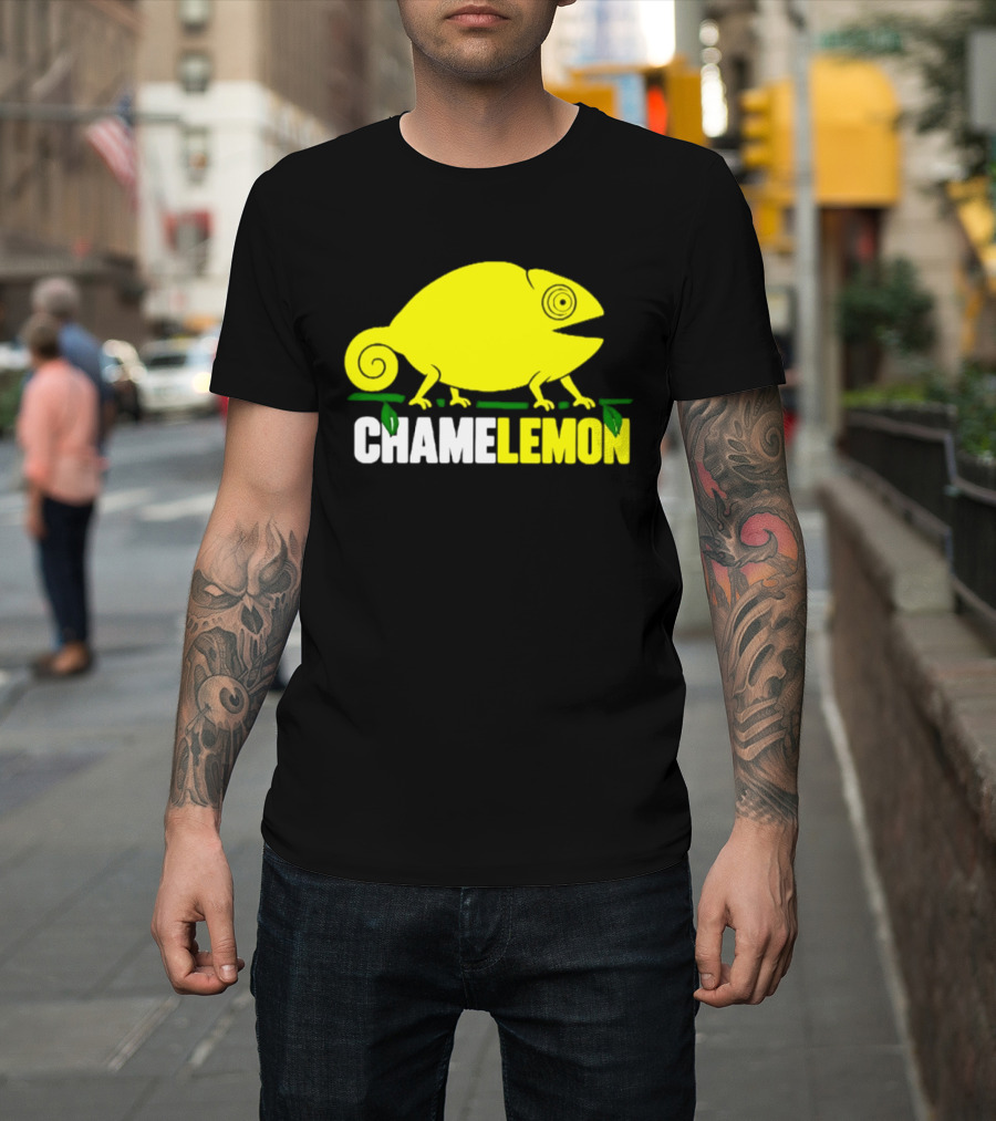 Chamelemon Chameleon Lemon Blend With Leaf Accent T-Shirt