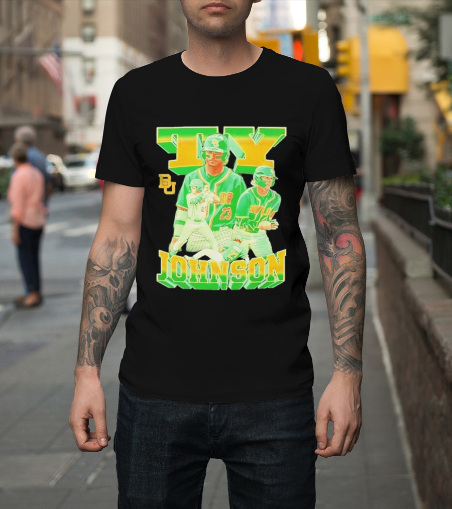 Ty Johnson Baylor Bears 23 NCAA Baseball BU T-Shirt
