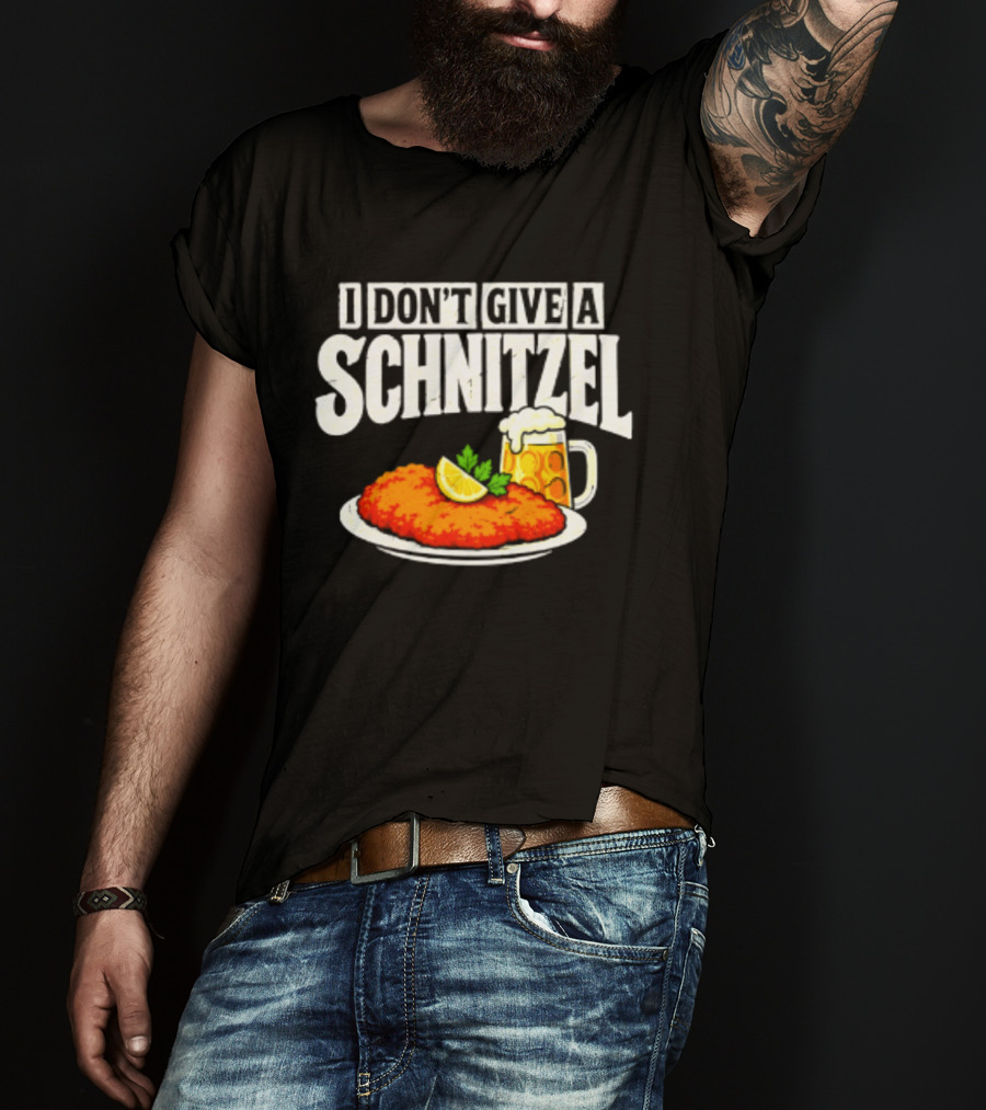 I Don't Give A Schnitzel German Beer Food Plate T-Shirt