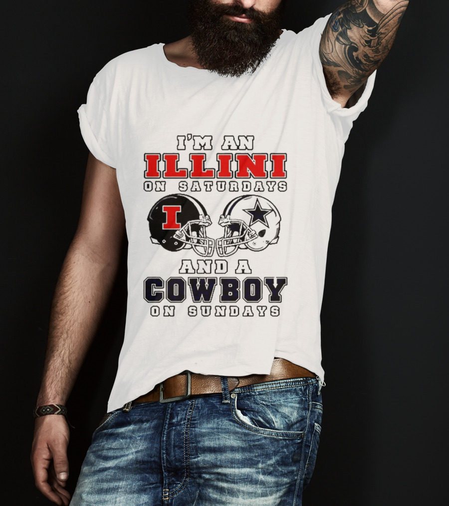 Im An Illini On Saturdays And A Cowboy On Sundays Football Game Day T-Shirt