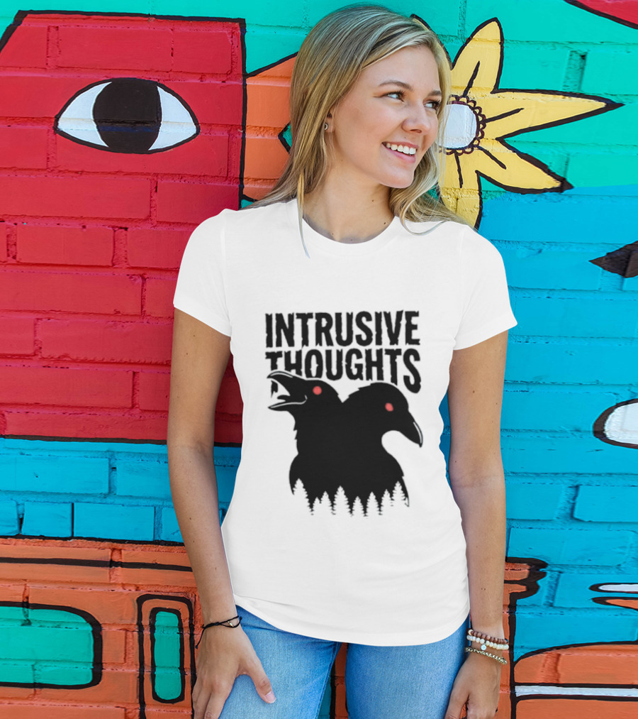 Intrusive Thoughts Raven Forest Mental Health Awareness T-Shirt