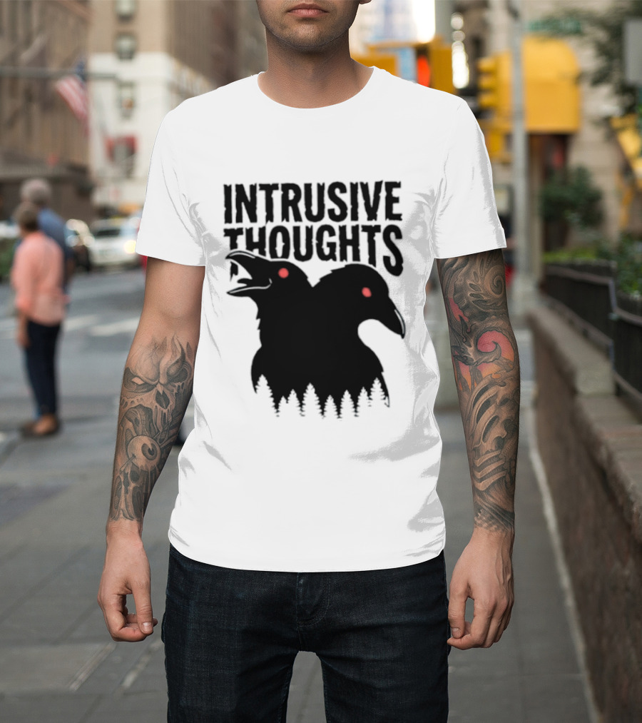 Intrusive Thoughts Raven Forest Mental Health Awareness T-Shirt
