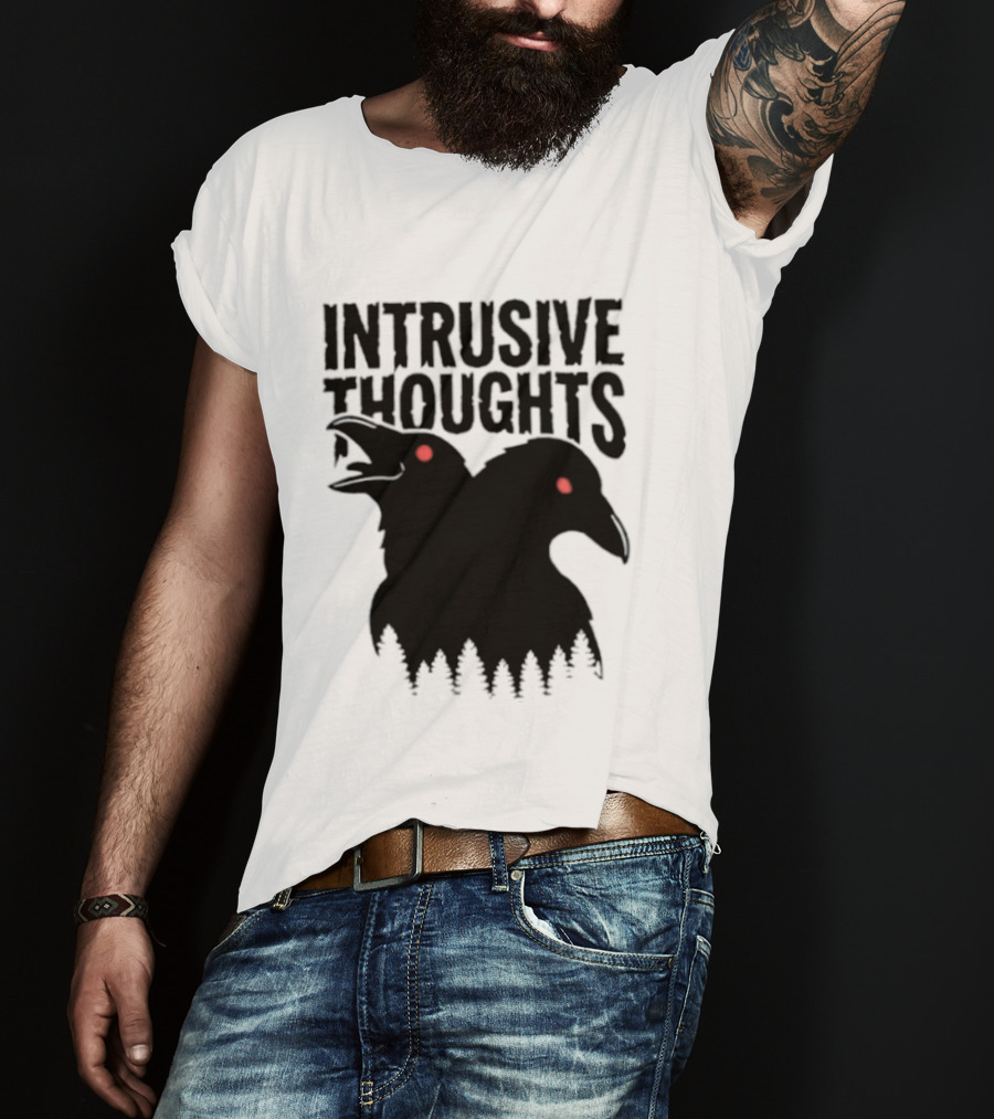 Intrusive Thoughts Raven Forest Mental Health Awareness T-Shirt