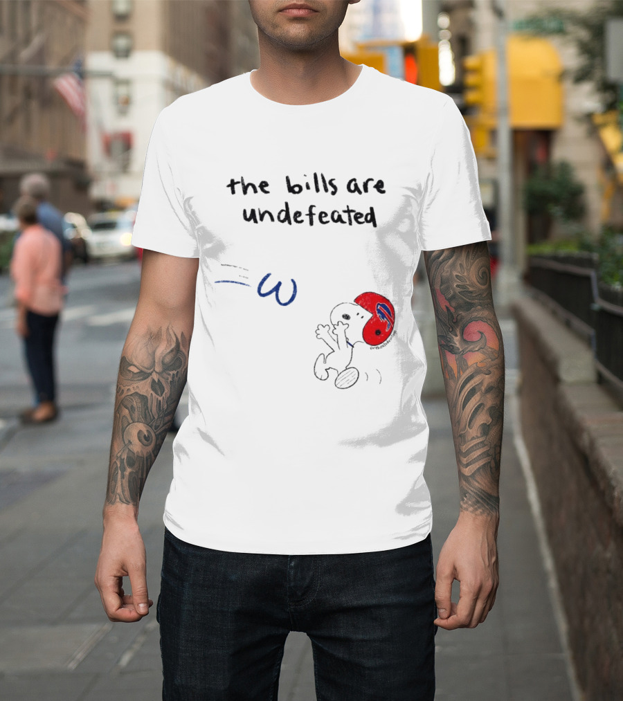 Snoopy Football Red Helmet The Bills Are Undefeated T-Shirt