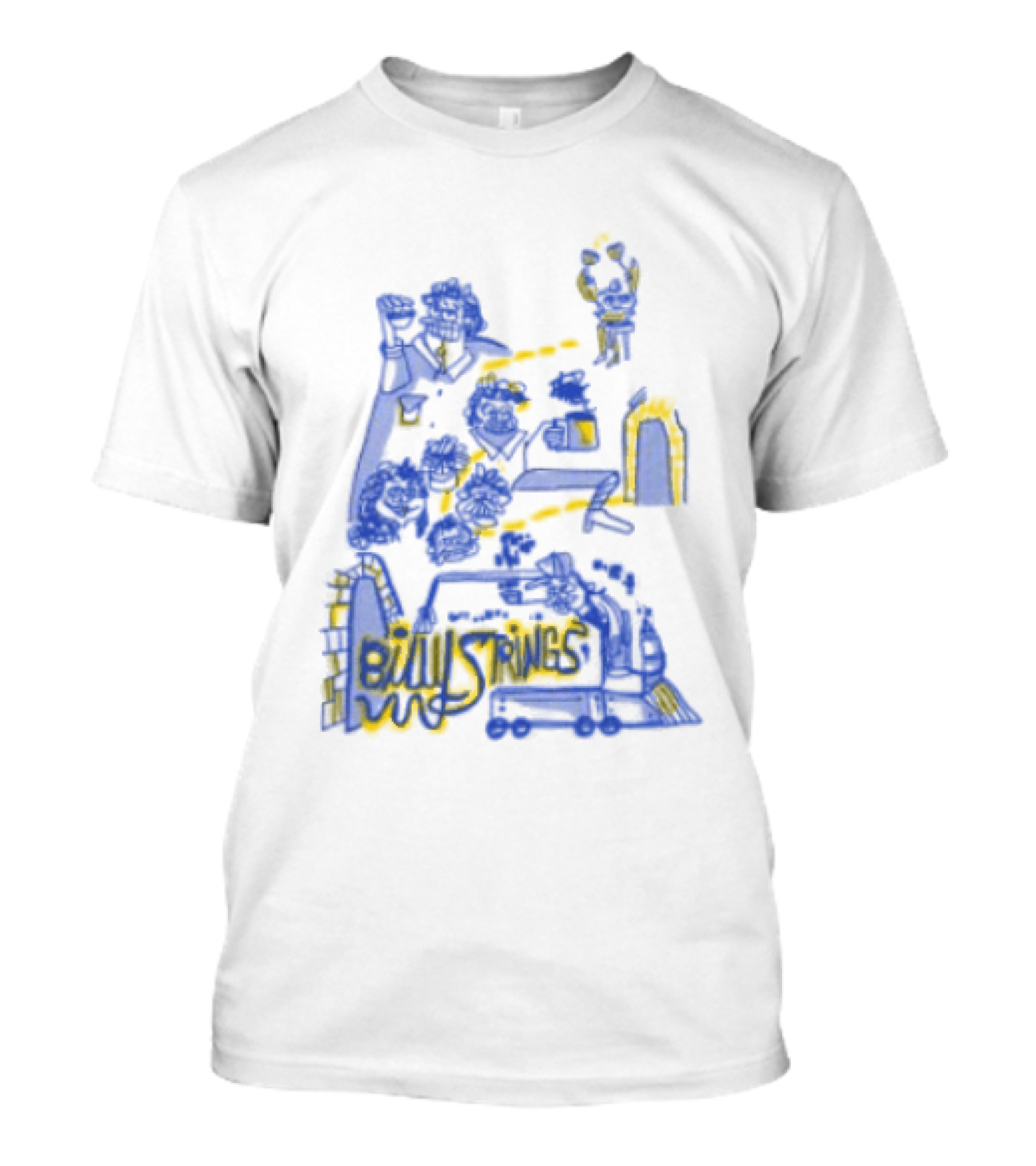 Billy Strings Store Train With Dates Jason Look Blue And Yellow T-Shirt