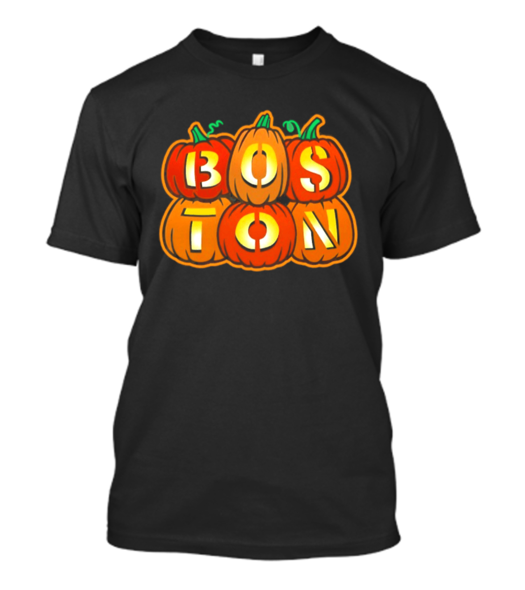 Boston Jack O' Lanterns Halloween Pumpkin Stack T-Shirt