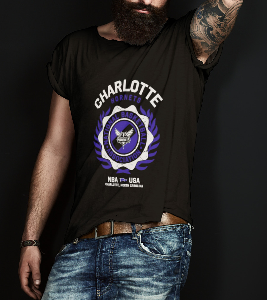 Charlotte Hornets NBA National Basketball Association Crest USA 2026 T-Shirt