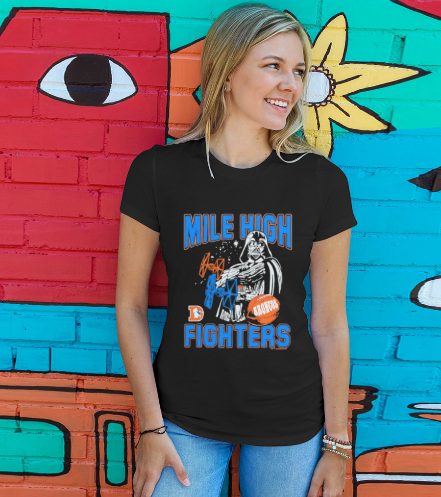 Mile High Fighters Denver Broncos Star Wars Dark Side T-Shirt