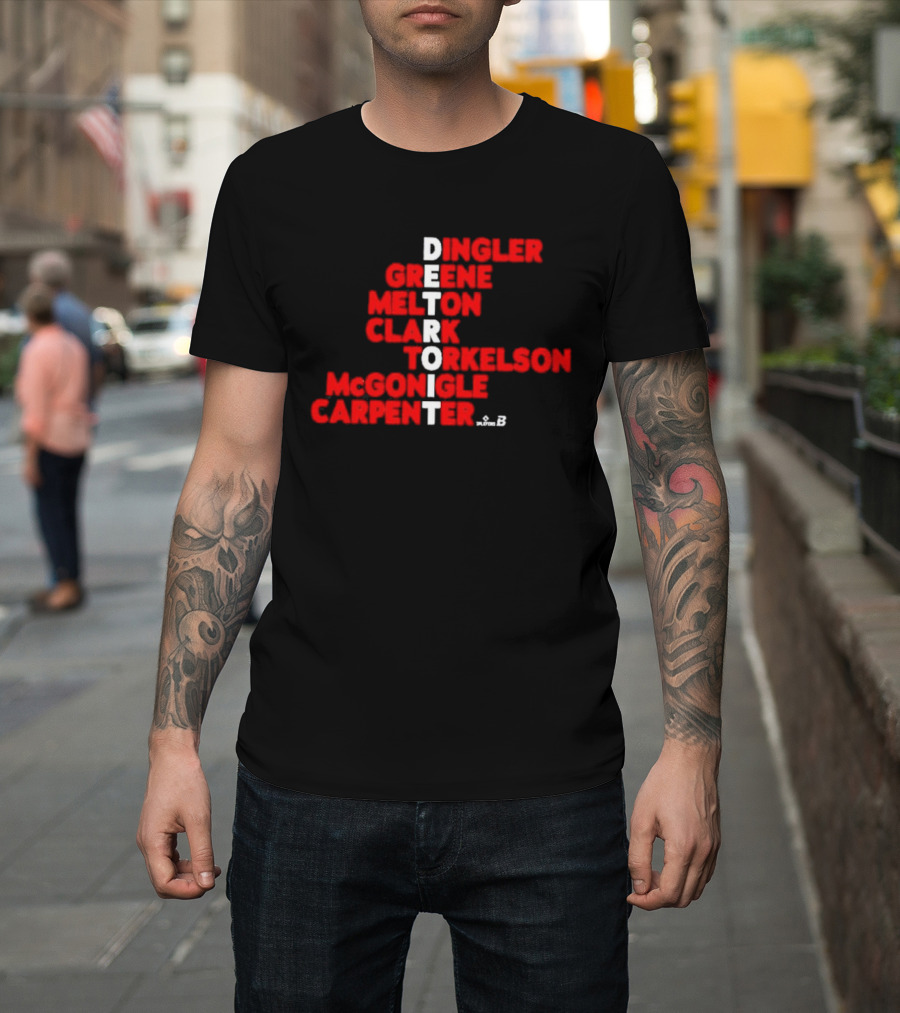Detroit Torkelson Greene Carpenter Clark Baseball Roster Names T-Shirt