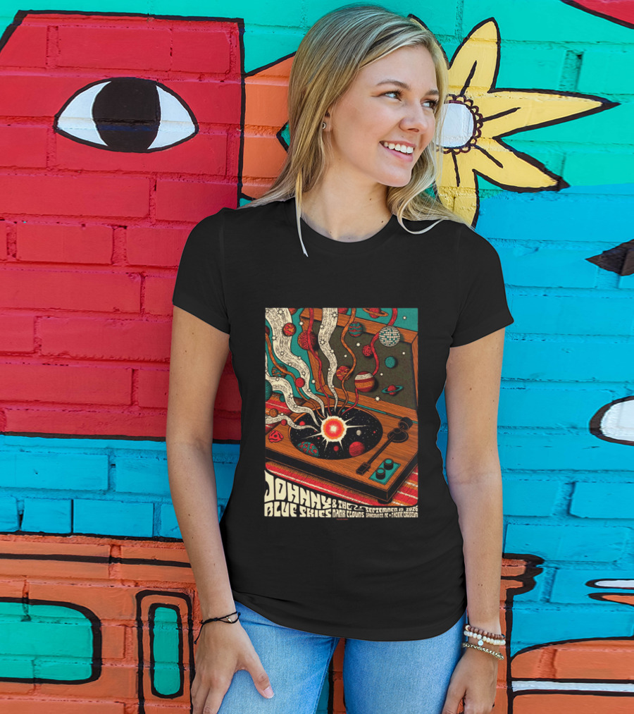 Johnny Blue Skies And The Dark Clouds Vancouver BC 2026 Event Live At Pacific Coliseum September 19 Vinyl Record Planets T-Shirt