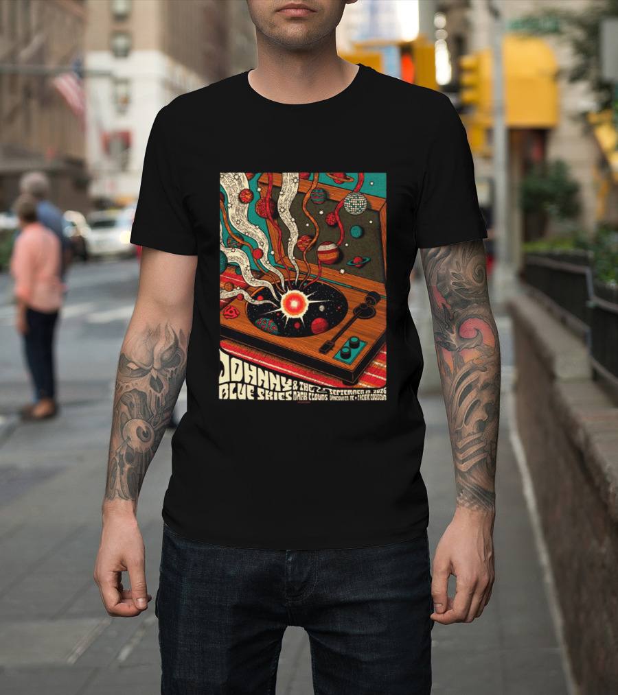 Johnny Blue Skies And The Dark Clouds Vancouver BC 2026 Event Live At Pacific Coliseum September 19 Vinyl Record Planets T-Shirt