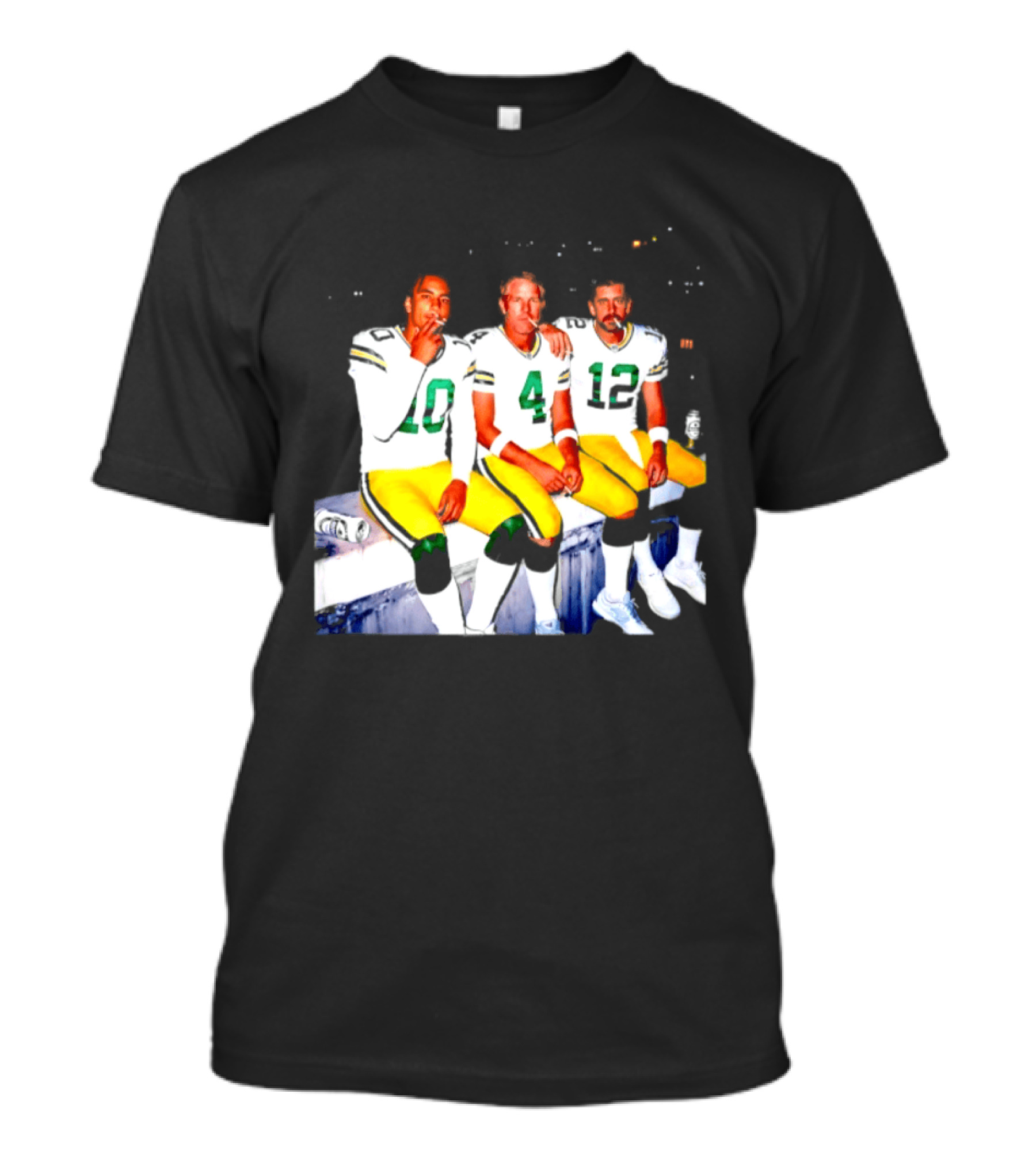 Jordan Love Brett Favre Aaron Rodgers Green Bay Packers Smoking And Beer Celebration T-Shirt