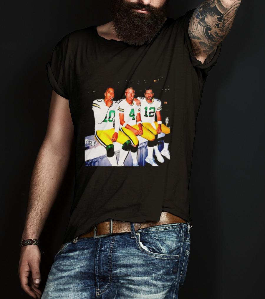Jordan Love Brett Favre Aaron Rodgers Green Bay Packers Smoking And Beer Celebration T-Shirt