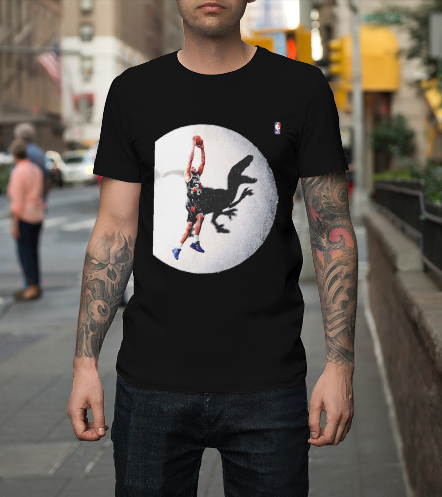 Kawhi Leonard Toronto Raptors Shadow Dunk With Raptor Silhouette Basketball T-Shirt