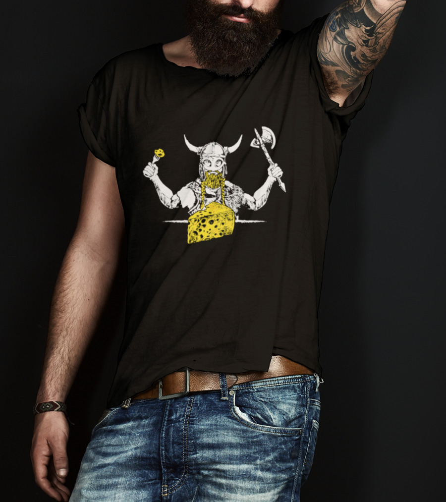 Minnesota Vikings Let's Eat Cheese Viking Warrior Axe And Cheese Wedge T-Shirt