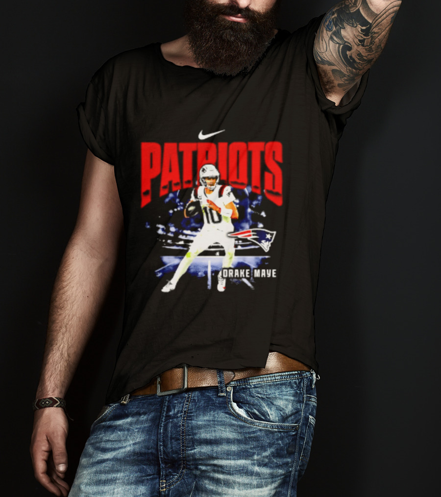 Nike Patriots Drake Maye Football Player Max90 T-Shirt