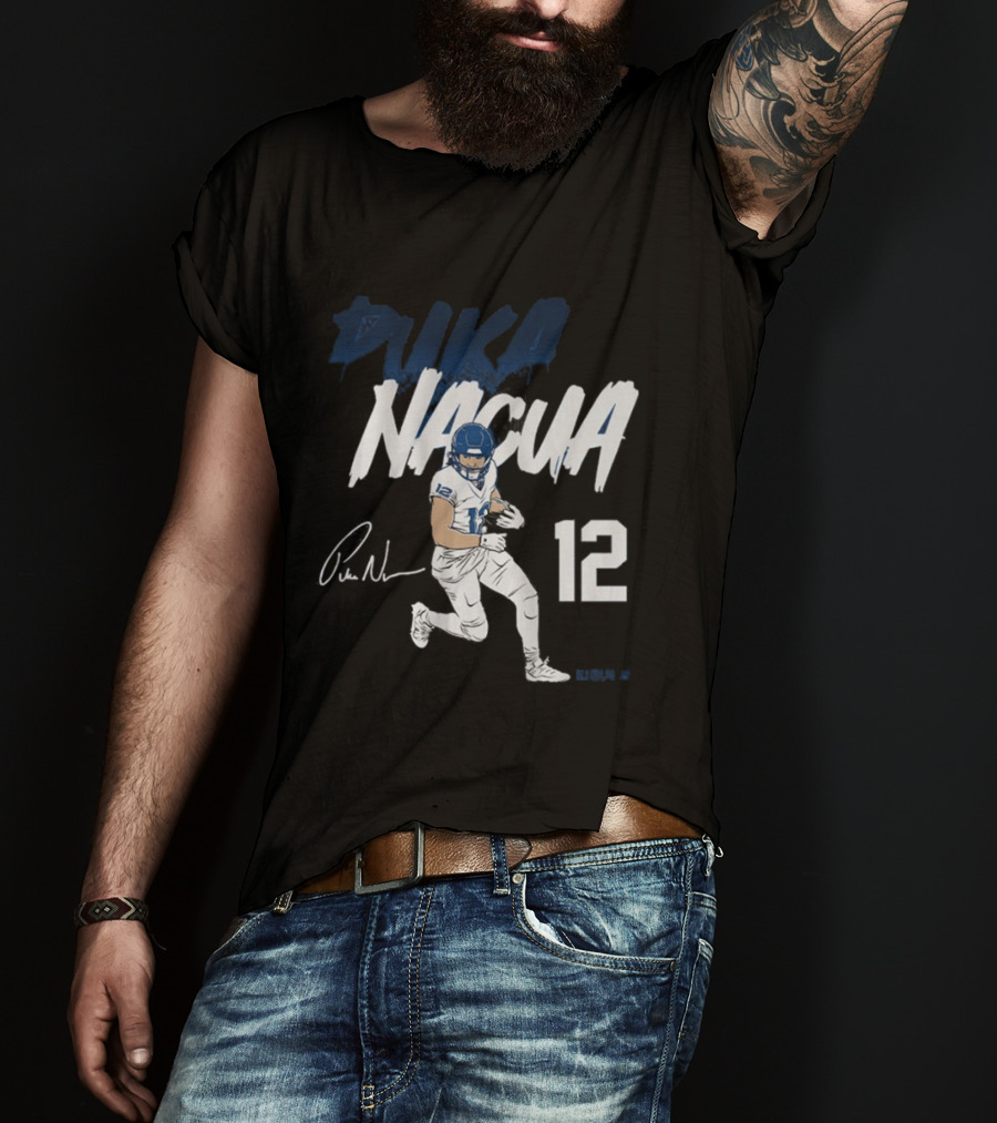 Puka Nacua 12 Signature Pose Athletic T-Shirt