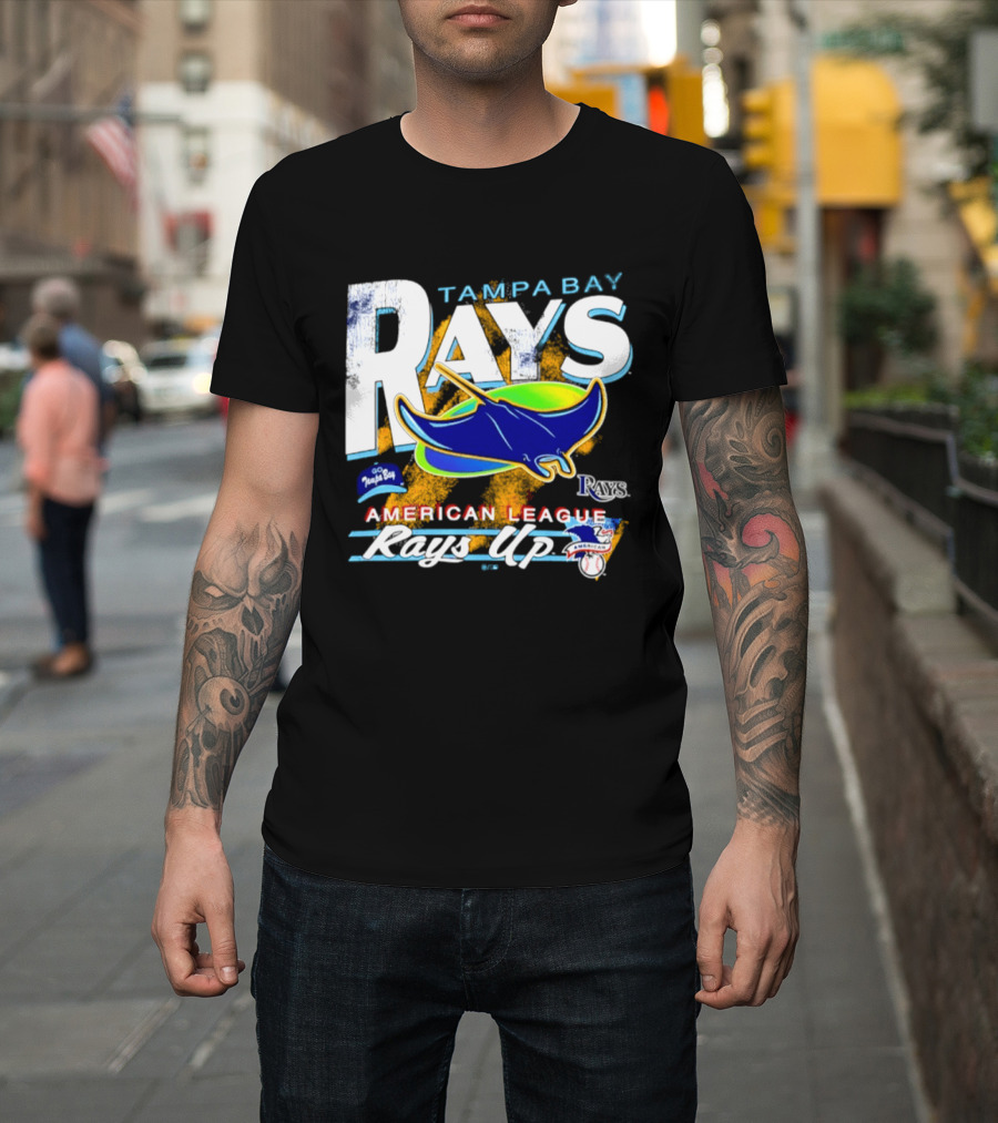 Tampa Bay Rays American League Rays Up Orange Stripe Manta Ray T-Shirt
