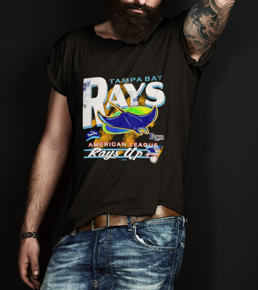 Tampa Bay Rays American League Rays Up Orange Stripe Manta Ray T-Shirt