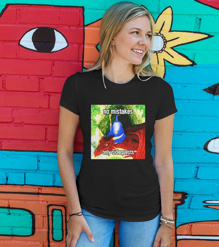 No Mistakes Only Side Quests Wizard And Dragon T-Shirt