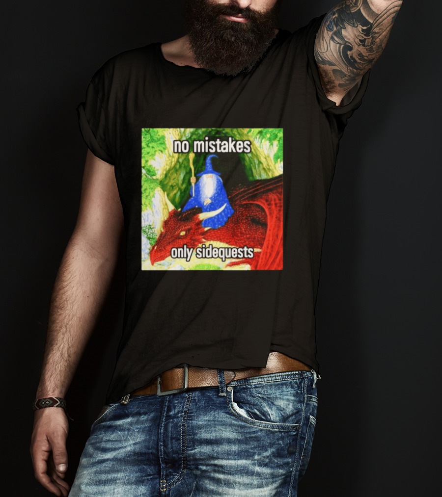 No Mistakes Only Side Quests Wizard And Dragon T-Shirt