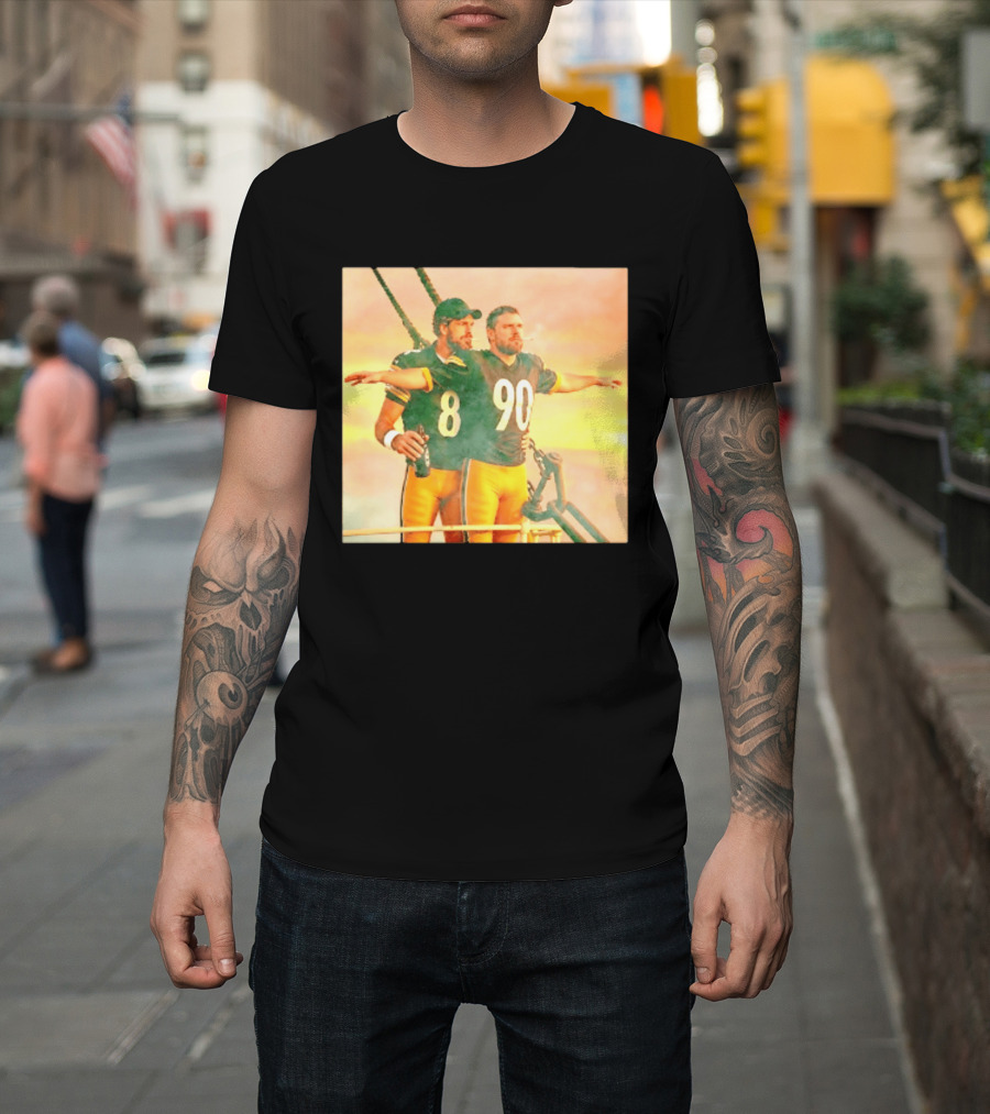 Aaron Rodgers TJ Watt Pittsburgh Steelers Titanic Crossover 8 90 T-Shirt