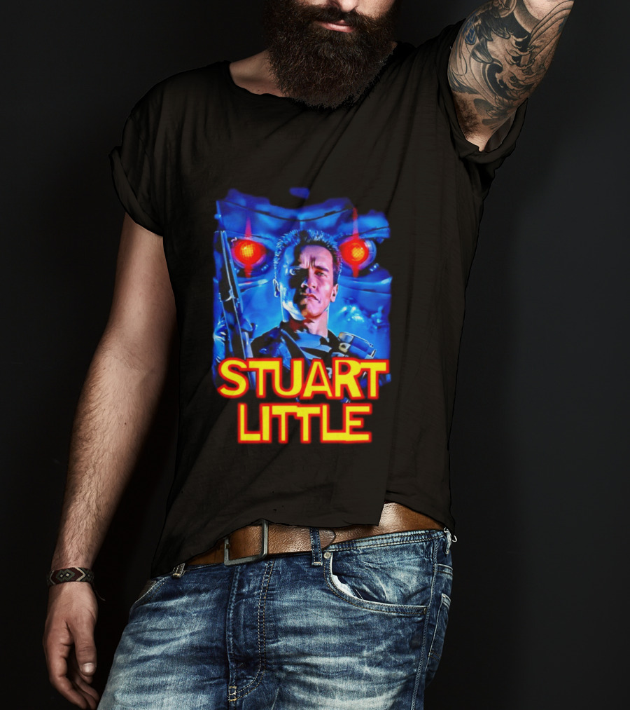Stuart Little Arnold Schwarzenegger Parody Skynet Cyborg Fusion T-Shirt