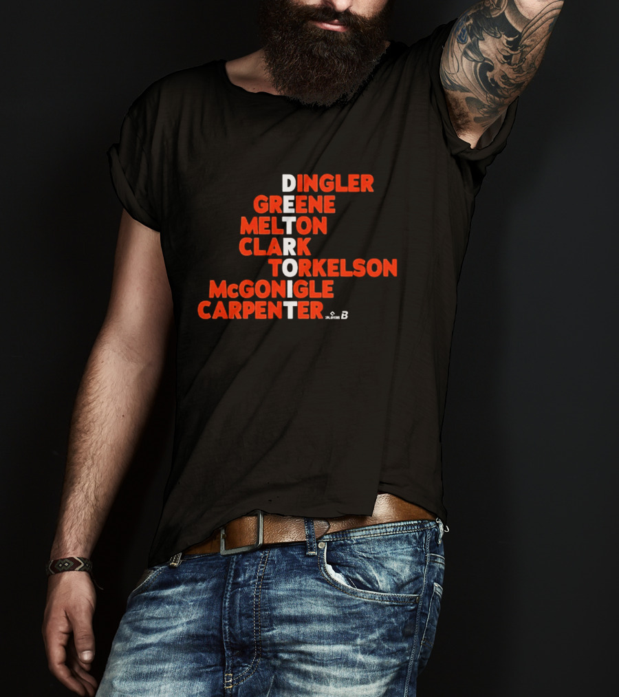 Detroit Baseball Players Names Dingler Greene Melton Clark Torkelson McGonigle Carpenter 2026 T-Shirt