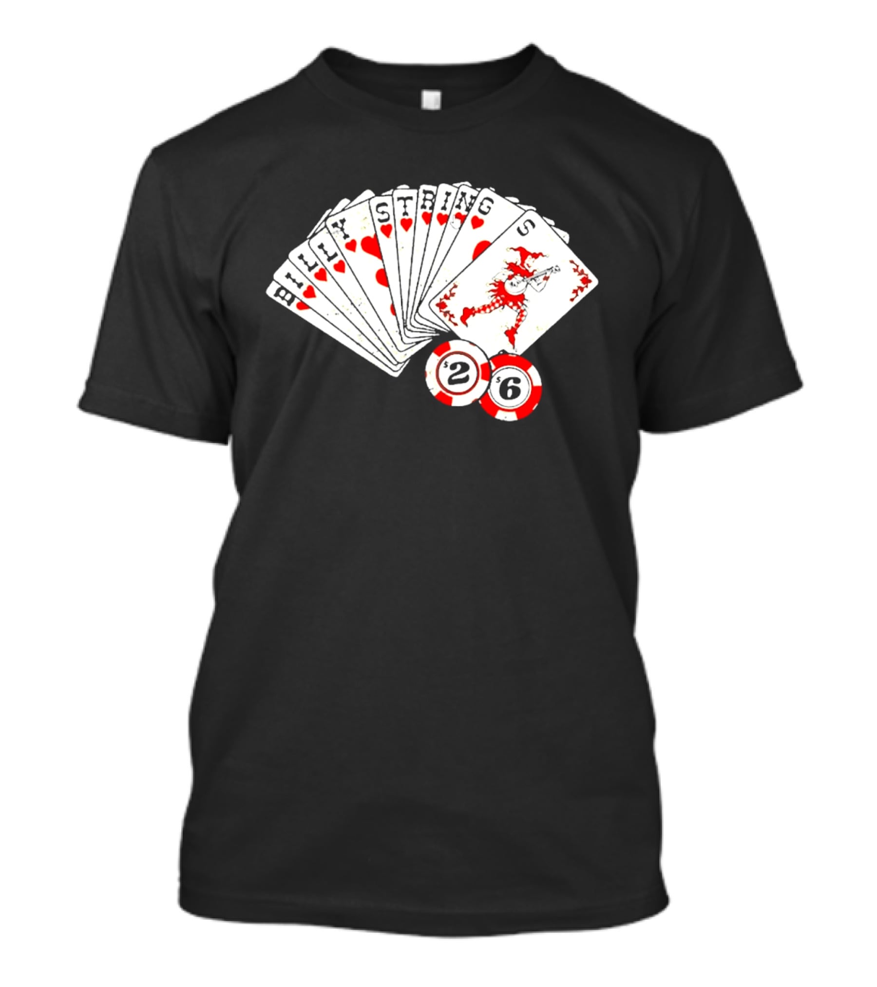 Billy Strings Fall 2026 Playing Cards Design By Miles Koldweyn With Poker Chips And Red Dragon T-Shirt
