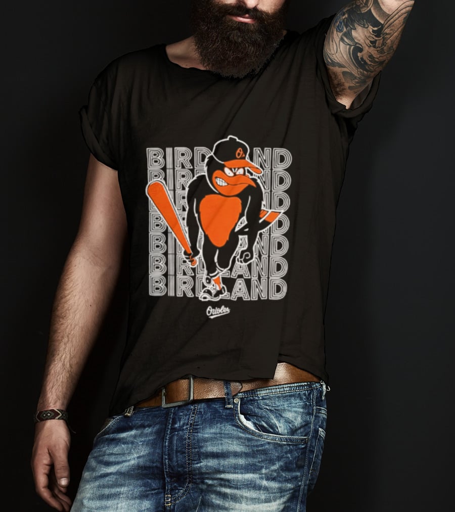 Birdland Baltimore Orioles Baseball Bat Bird T-Shirt