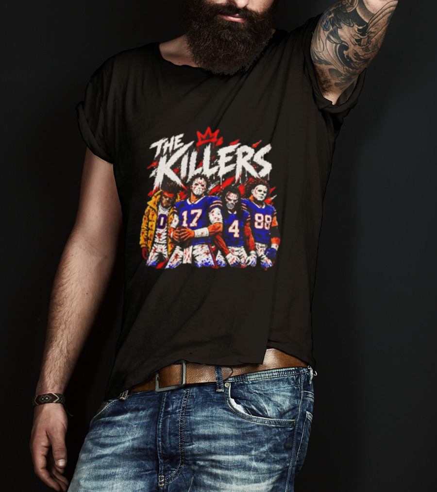 Buffalo Bills The Killers Horror Characters Halloween NFL T-Shirt