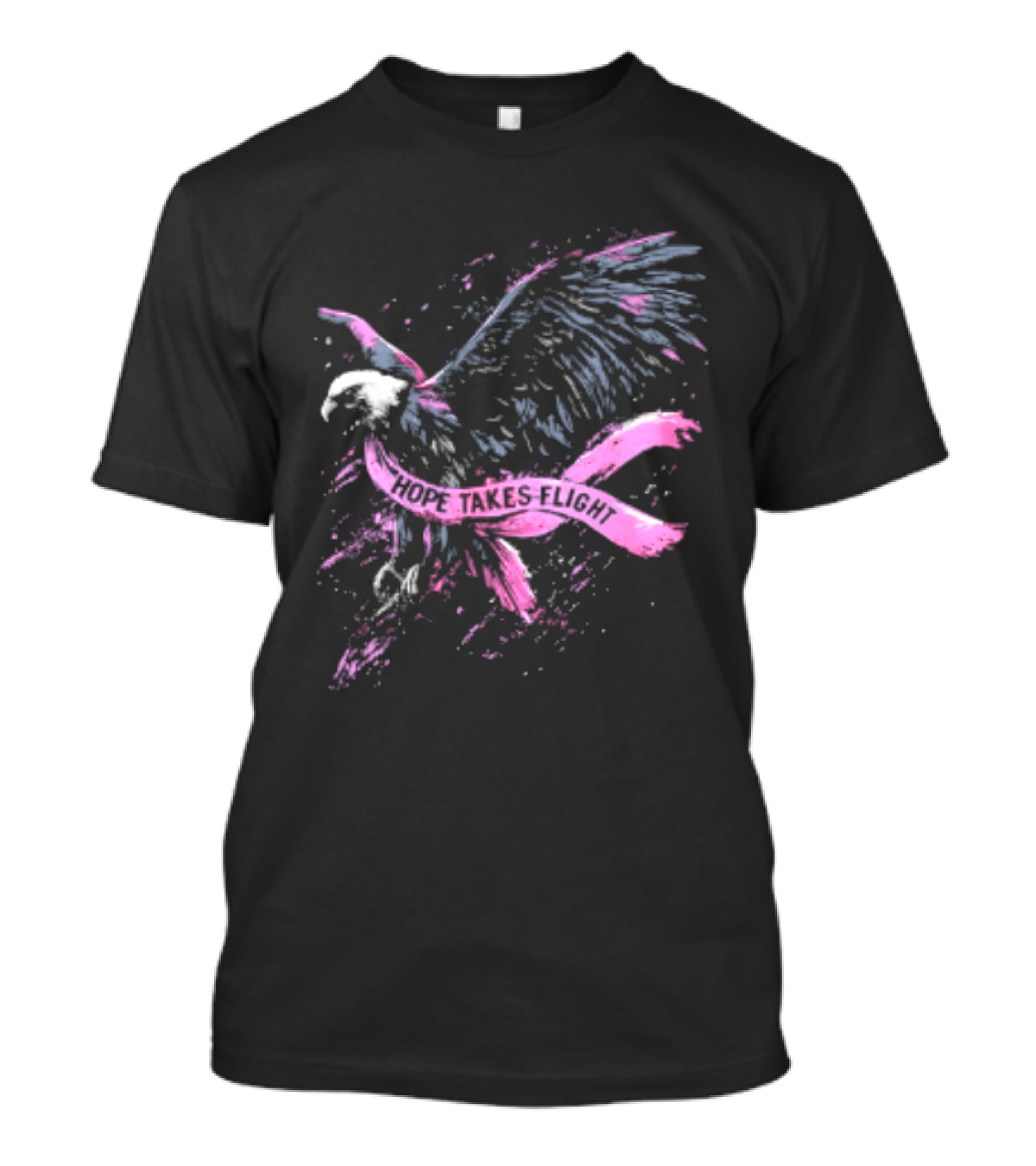 Hope Takes Flight Breast Cancer Awareness Pink Ribbon Eagle T-Shirt