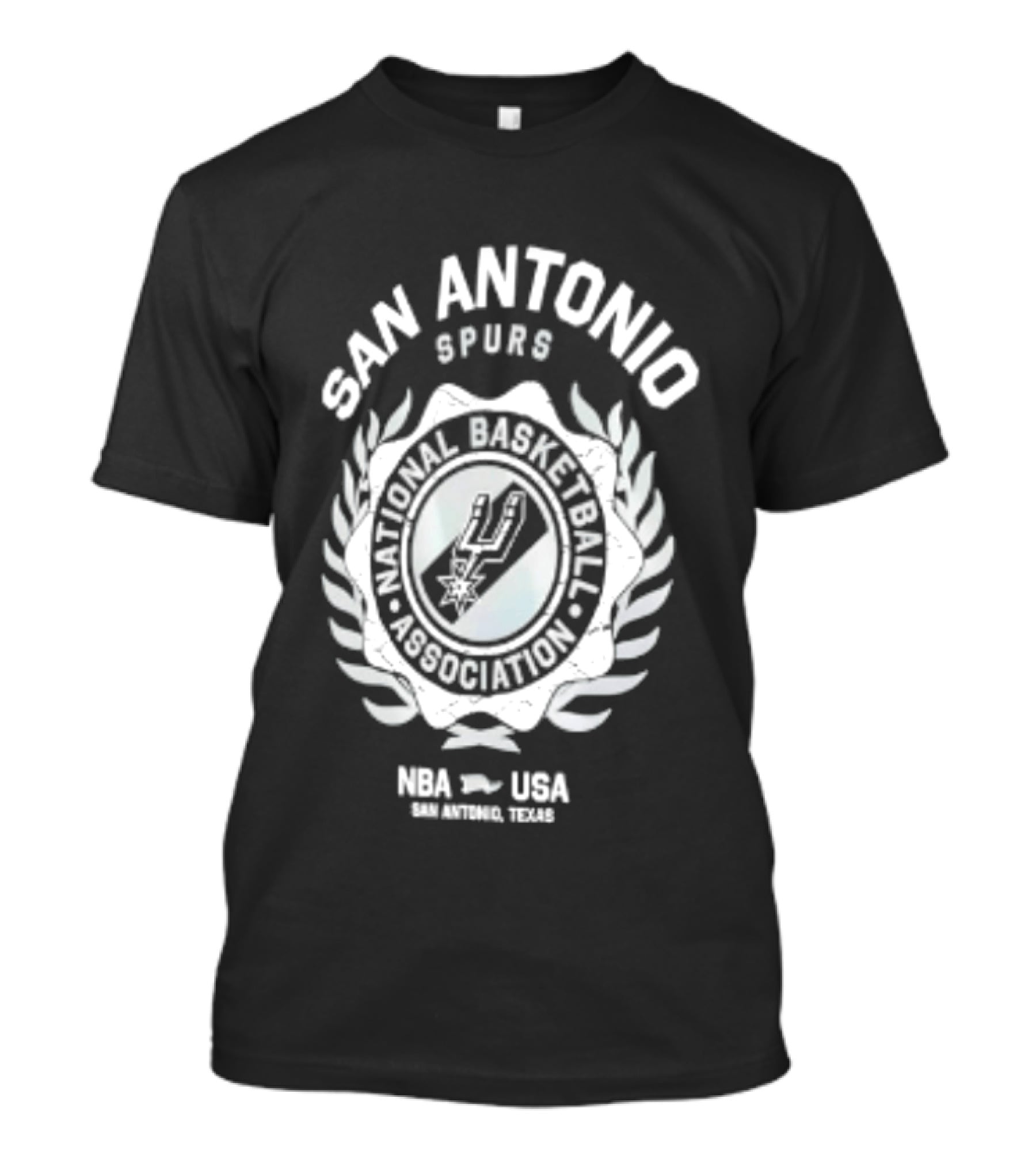 San Antonio Spurs NBA USA National Basketball Association Laurel Crest Flocking 2026 T-Shirt