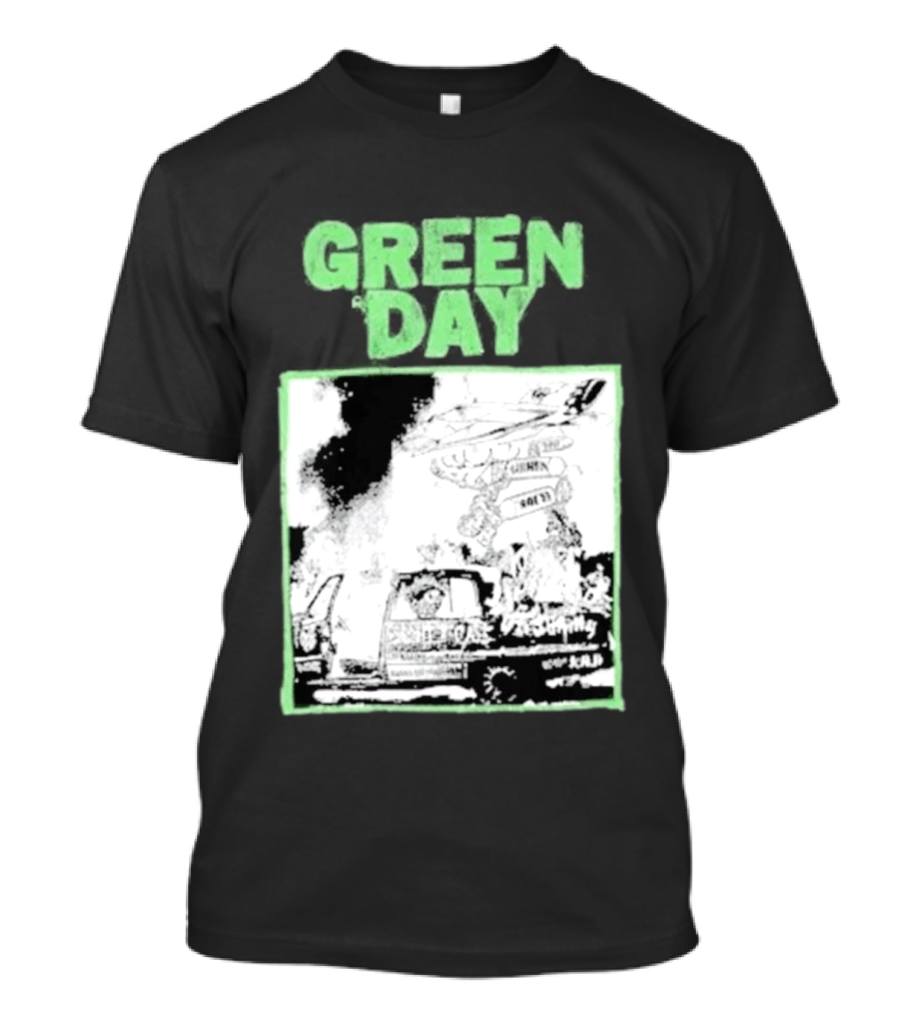 Green Day Riot Trio Vintage Sketch T-Shirt