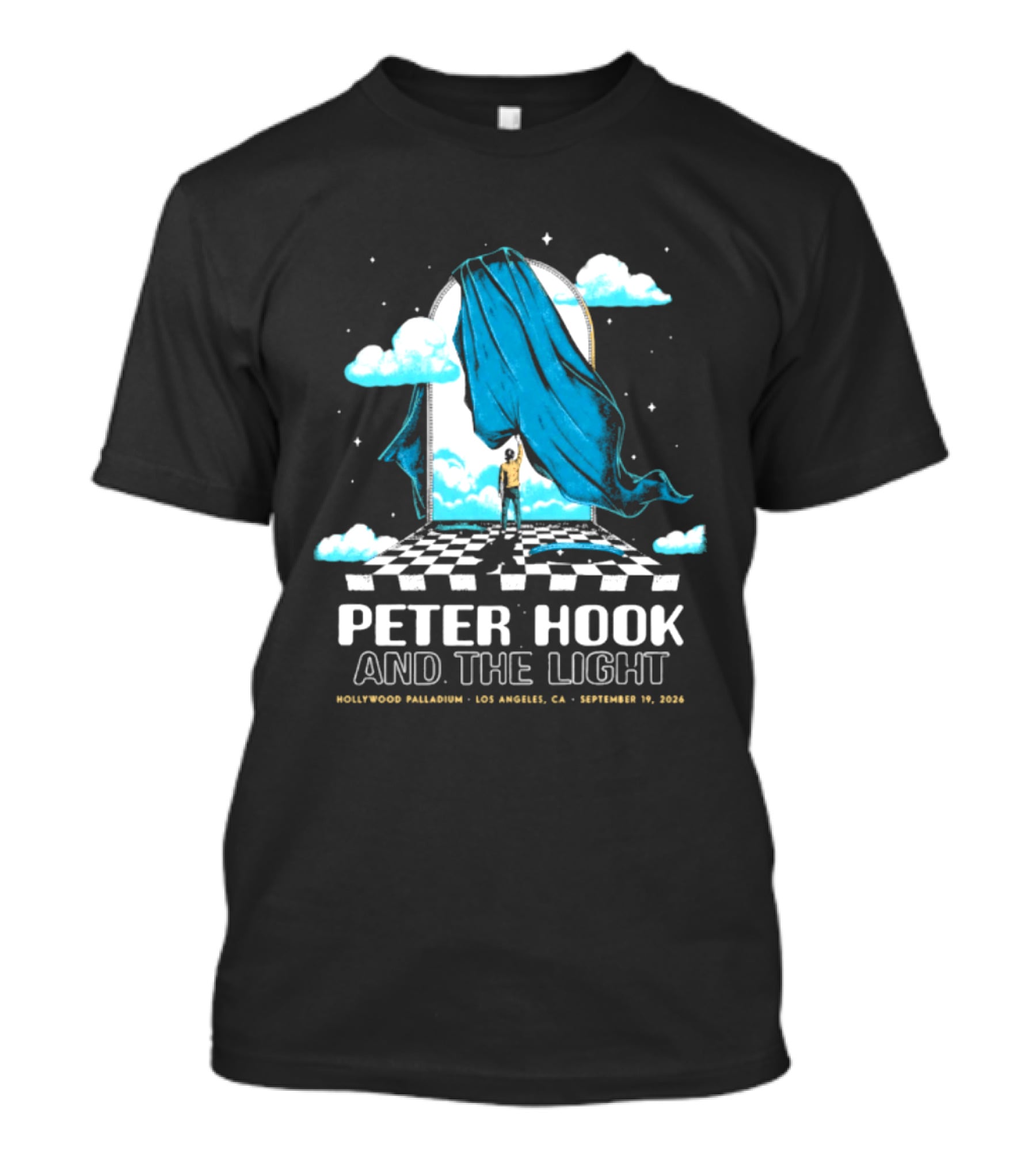 Peter Hook And The Light Hollywood Palladium Los Angeles September 2024 Checkerboard Clouds T-Shirt