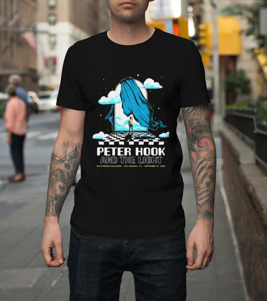 Peter Hook And The Light Hollywood Palladium Los Angeles September 2024 Checkerboard Clouds T-Shirt