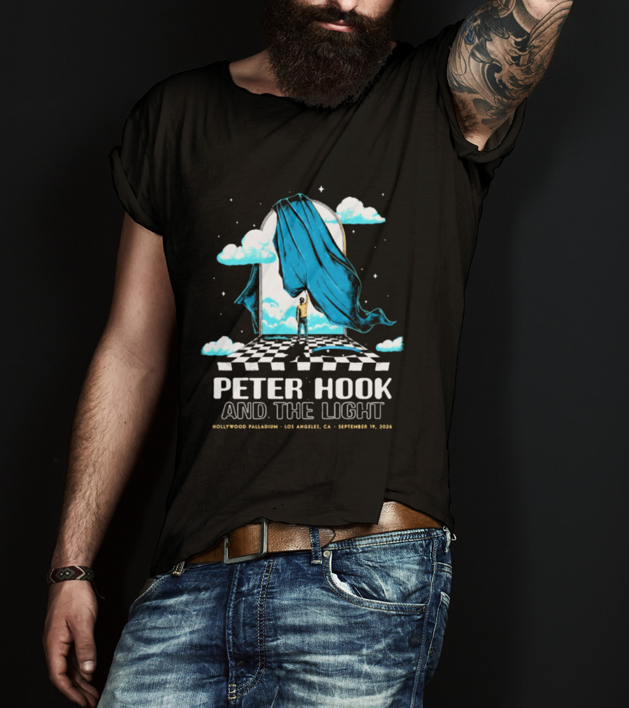Peter Hook And The Light Hollywood Palladium Los Angeles September 2024 Checkerboard Clouds T-Shirt