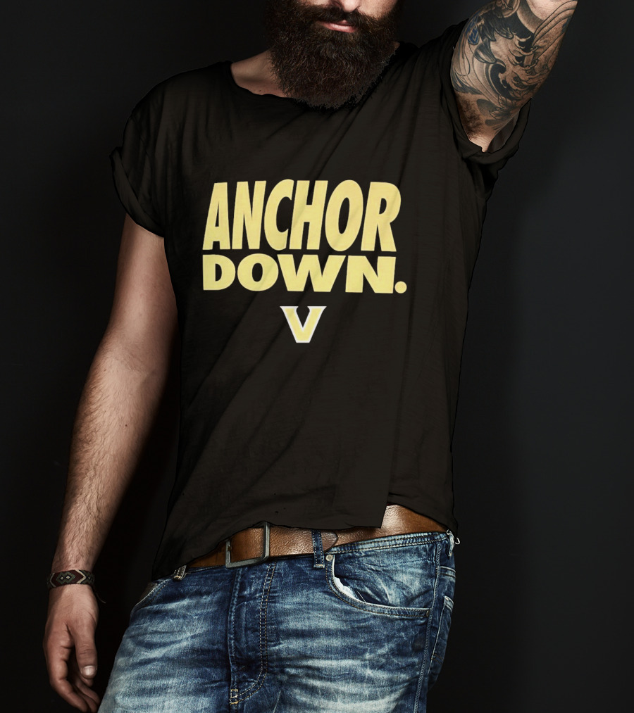 Vanderbilt Anchor Down V Gold T-Shirt