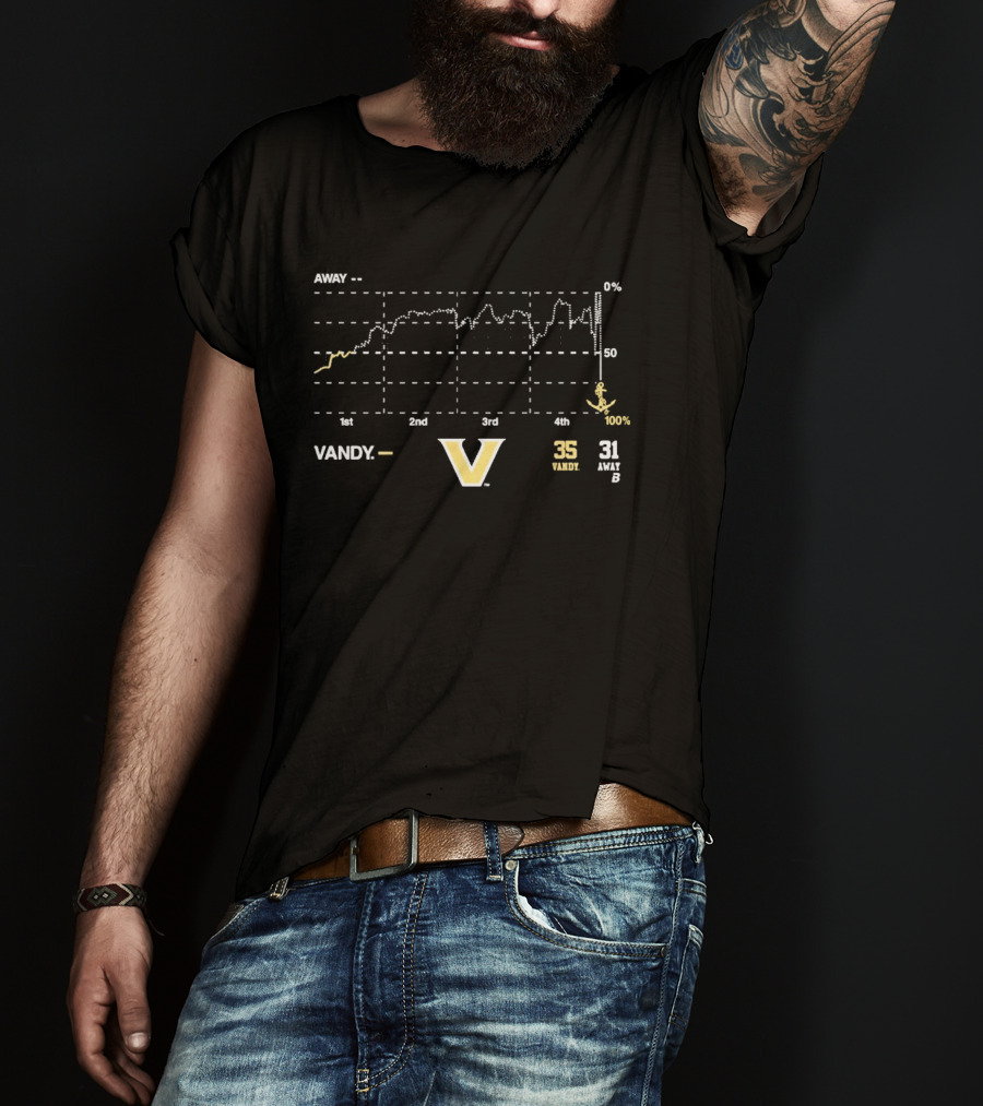 Vanderbilt Football Vandy Anchor Win Probability Chart 35 To 31 Victory T-Shirt