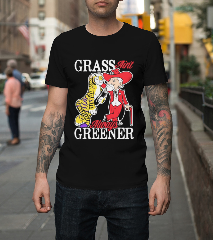 Ole Miss Rebels Vs LSU Tigers Grass Ain't Greener 2026 NCAA T-Shirt