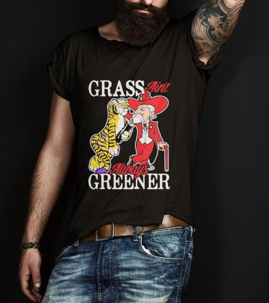 Ole Miss Rebels Vs LSU Tigers Grass Ain't Greener 2026 NCAA T-Shirt